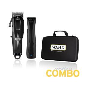 Набор Машинка+Триммер для стрижки волос Wahl Combo 08592-017H (Super Taper Cordless Black + Beret Stealth в кейсе)