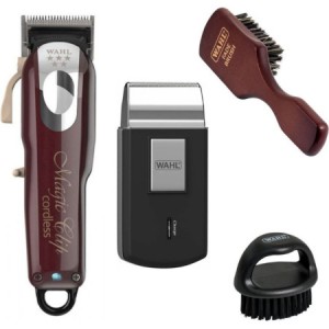Набор для стрижки Wahl Combo 3615-0473 Magic Clip & Travel Shaver машинка, триммер и щетки для фейда