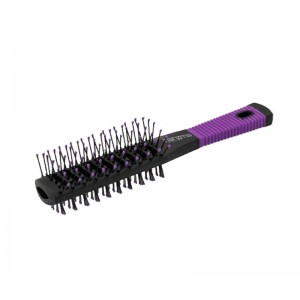 Щетка туннельная для волос двухсторонняя, чёрно-фиолетовая harizma h10608-07