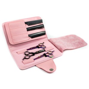 Чехол для парикмахерских инструментов 11 предметов розовый