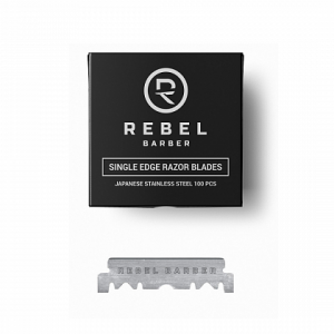 Лезвия Rebel Barber Single Blade к опасной бритве половинки 100 шт RB003